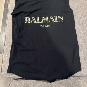 Balmain Black and Gold Sleeveless Top